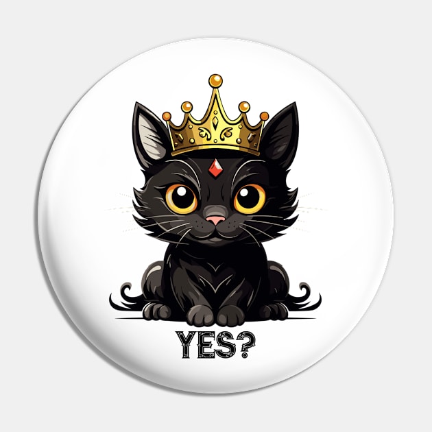 Black Cat In A Crown Pin by TeeCraftsGirl