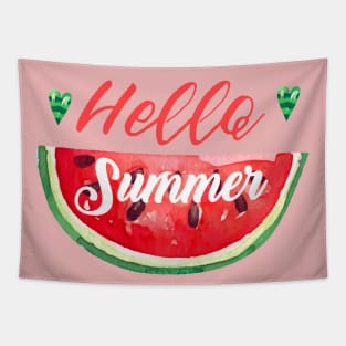 Hello Sweet Summer Graphic / Ladies Summer / Beach Vacation / Summer Graphic / Watermelon Summer / Sweet Summer Tapestry