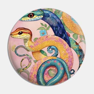 Gustav Klimt's Enigmatic Coils: Inspired Snake Rhapsody Pin