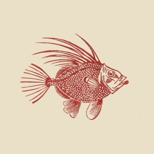 Red John Dory Linocut Fish T-Shirt