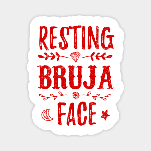 Resting Bruja Face - Red Grunge design Magnet