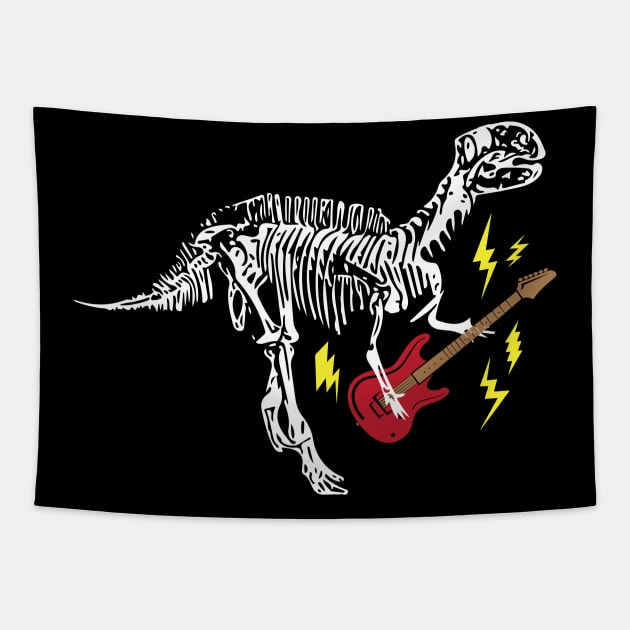 Dinosaur Playing Guitar Tapestry by phughes1980