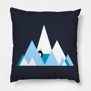 Funny penguin and triangles Pillow