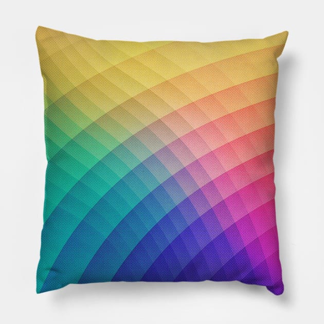 Spectrum Bomb Fruity Fresh HDR Rainbow Colorful Experimental LGPT Pattern Pillow by badbugs