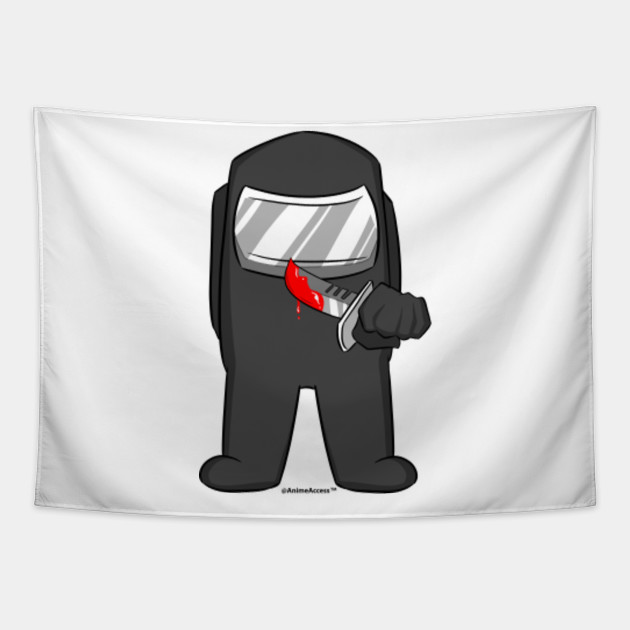 Among Us Imposter Knife Black Among Us Tapestry Teepublic