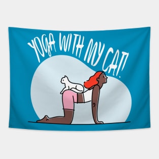 Yoga and cats Tapestry