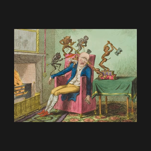 The Headache by George Cruikshank by Classic Art Stall