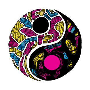 CMYK Abstract Yin Yang T-Shirt