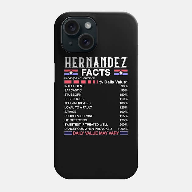 Funny Hernandez FACTS Shirt - Hernandez Name Phone Case by GiovaniFerry