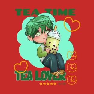 Bubble tea lover anime character T-Shirt