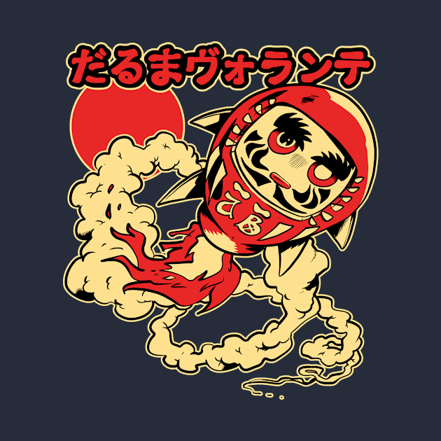 A flying daruma doll by TomiAx