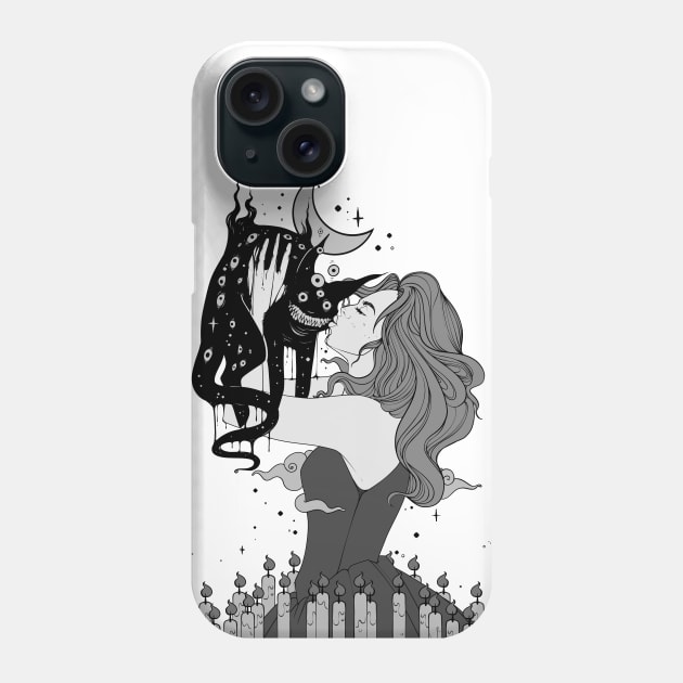 Witch And Cat Goth Art Phone Case by cellsdividing