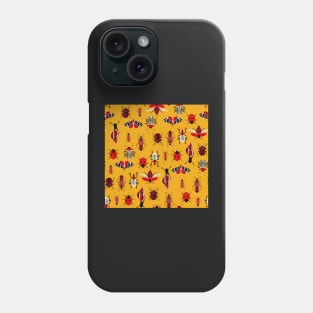 red bugs on yellow Phone Case