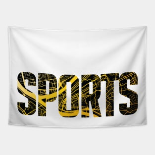 Pittsburgh Sports City Map in Black and Yellow Tapestry