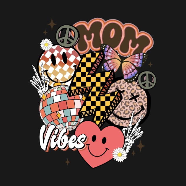 Mom Vibes Retro Smiley gift for Mom Mother's Day by inksplashcreations