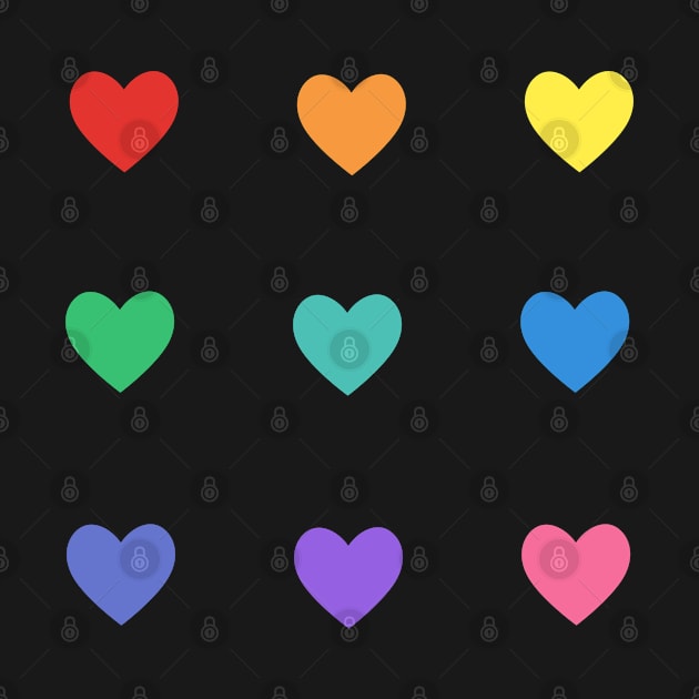 Mini Rainbow Hearts Sticker Pack by casserolestan