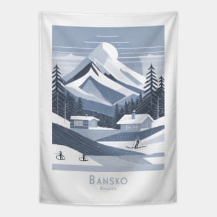 Abstract Bansko Bulgaria Winter Wonderland Tapestry