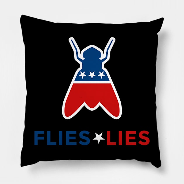 GOP Flies and Lies Pillow by designedbygeeks