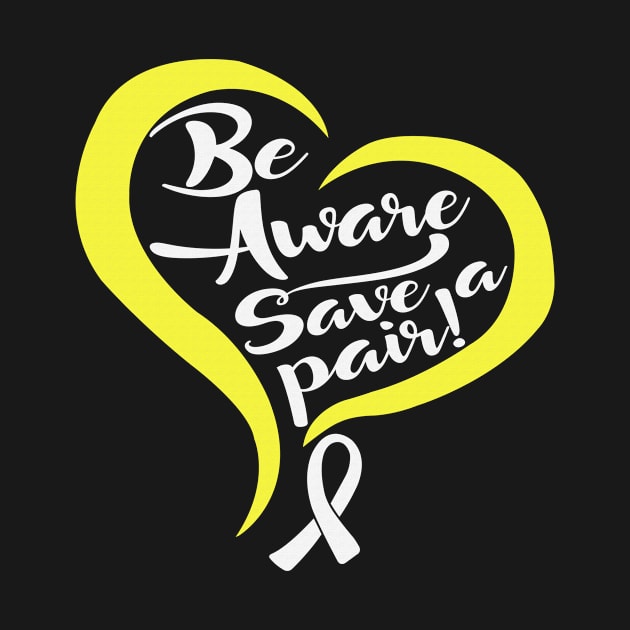 Be Aware Save a Pair Hydrocephalus Awareness Yellow Ribbon Warrior Support Survivor by celsaclaudio506