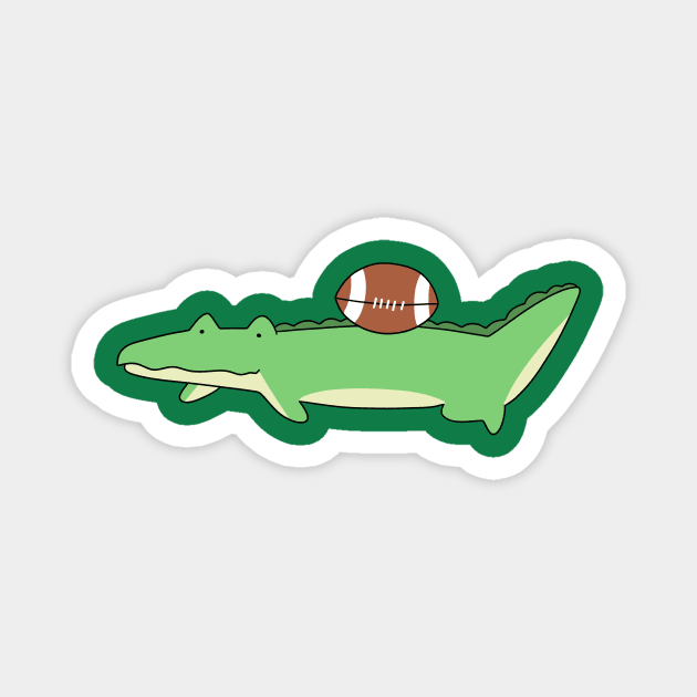 Alligator and Football Magnet by saradaboru