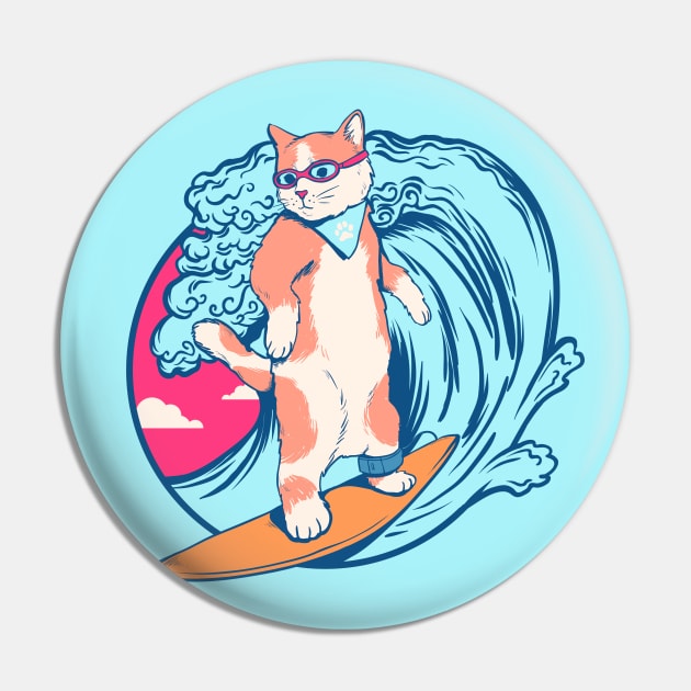 Hang Ten Cat Surfer Pin by machmigo