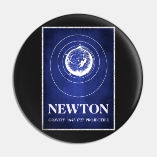 Sir Isaac Newton Gravity Projectile Rocket Science and Space Pin