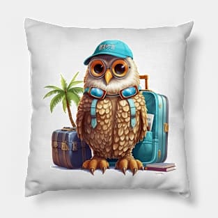 Owl on Vacation #2 Pillow