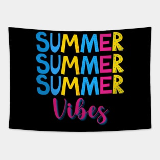 Bright Colorful Summer Vibes Text Tapestry