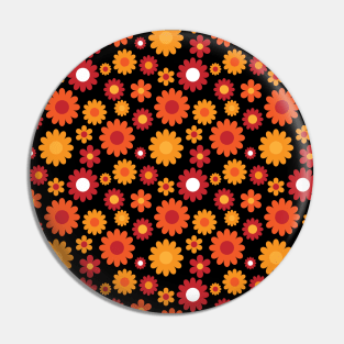 Flower Power 60s Print Pin