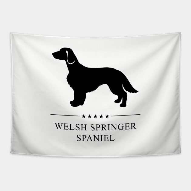 Welsh Springer Spaniel Black Silhouette Tapestry by millersye