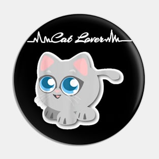 Cat Heartbeat Pulse Animal Pet Kitty Cat Lovers Pin