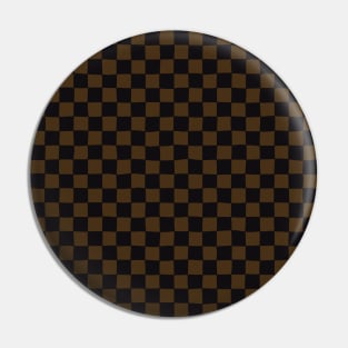 Wonky Checkerboard, Black and Brown Pin