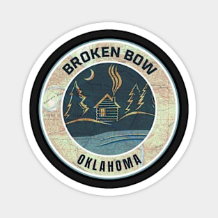 Map Design of Broken Bow Cabin Magnet