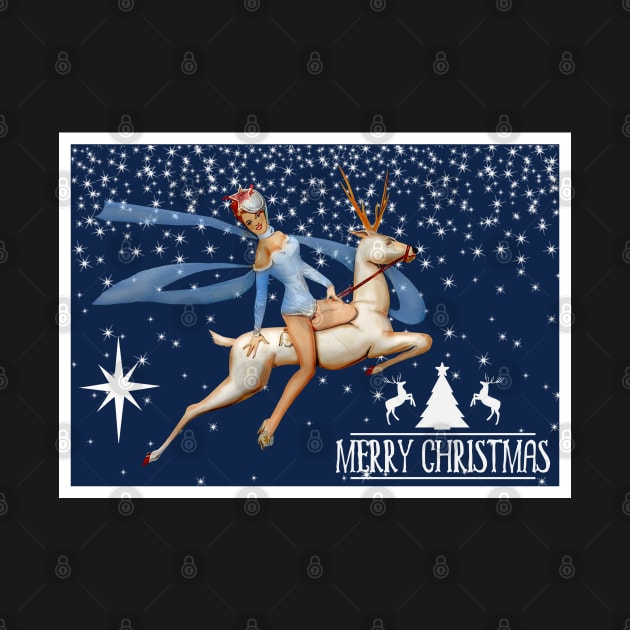 Starry Night Reindeer Pin Up by Sarahmw