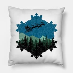 Snowflake Santa Mandala - Merry Christmas Pillow