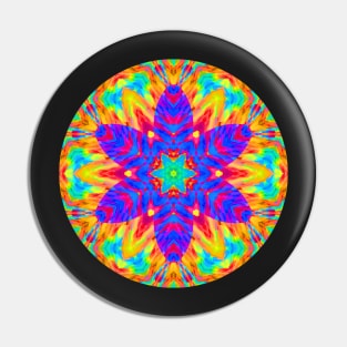 Abstract Rainbow Color Kaleidoscope Flower Pin