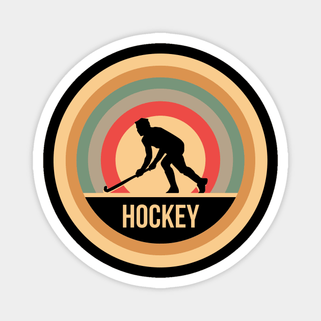 Vintage Retro Hockey Gift For Hockey Players Magnet by OceanRadar