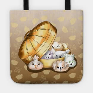 Cute dim sum dumplings in a steamer basket Tote