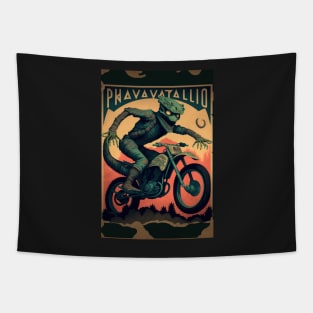Green Monster riding Dirt bike Tapestry