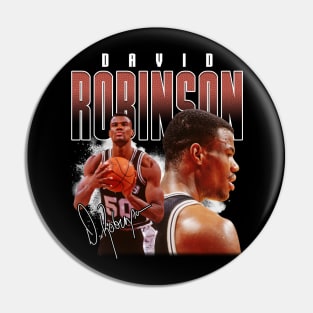 David Robinson Basketball Legend Vintage Signature Retro Bootleg Style Pin