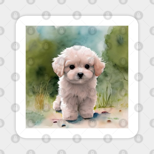 Cute Maltipoo Puppy Art 1 Magnet by cutiepeaupies