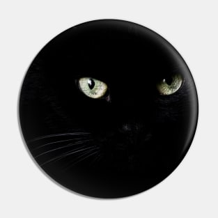 Black cat face and eyes Pin