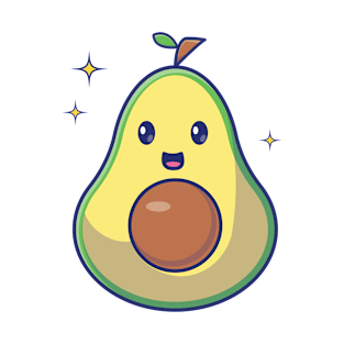 Cute Happy Avocado Illustration T-shirt T-Shirt