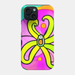 Psychedelic Flower 7 | AI Generated design by @remlorart T-Shirt Phone Case