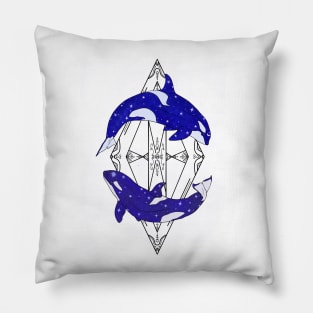 Galaxy Orcas Pillow