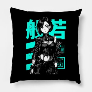 Goth Grunge Anime Manga Girl Cyberpunk Aesthetic Vaporwave Japanese Streetwear #2 Pillow