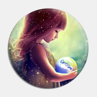 fantasy girl and earth Pin