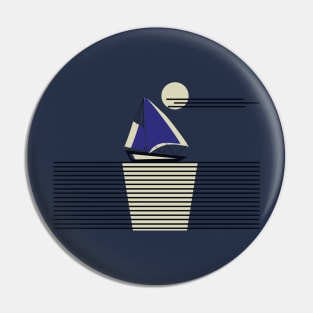 Sailing Boat Moon Night Seascape Pin