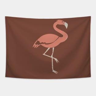 Two Tone Cartoon Style Coral Pink Flamingo Tapestry