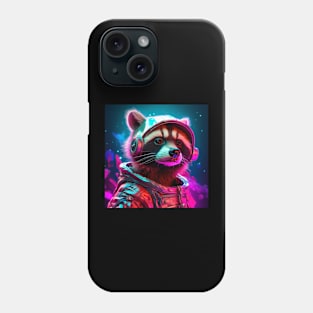 Vaporwave Retrowave Synthwave Racoon - Astronaut - Rabbit - Space Fantasy Illustration Phone Case